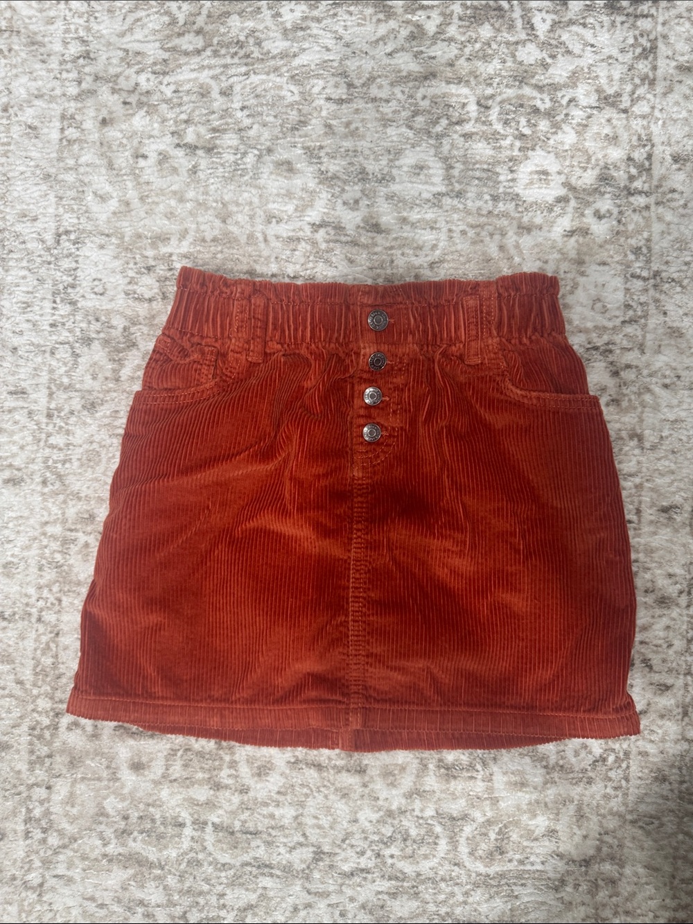 Cat & Jack Corduroy Button-Front Mini Skirt - Rust Orange